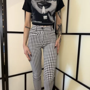 Primark – Black & White Checkered Pants (EU 32)