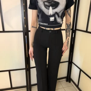 Pull&Bear – Black High-Waist Pants (Size XS)