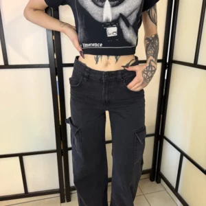 Bershka – Black Cargo Pants (EU 34)