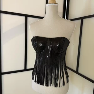 Tally Weijl – Sequin Fringe Corset Top (Size S)
