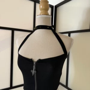 Widow Halter Zip Crop Top – Size XS – Gently Worn