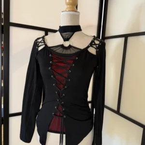 Gothic Lace-Up Choker Top – Size S
