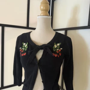 Collectif Embroidered Strawberry Cardigan – Size XS/S – Gently Worn