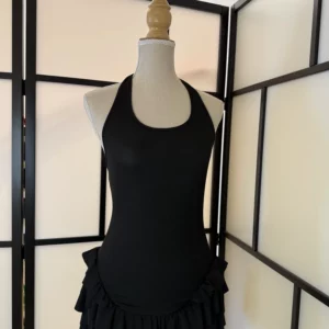 Black Halter Ruffle Mini Dress – Size XS/S – New