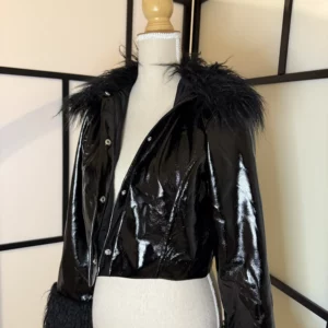 H&M Patent Faux Fur Jacket – XS – New Condition