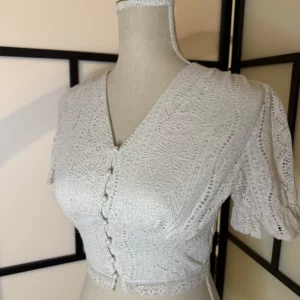 Dazy Lace Button Top – Size S – Worn Condition