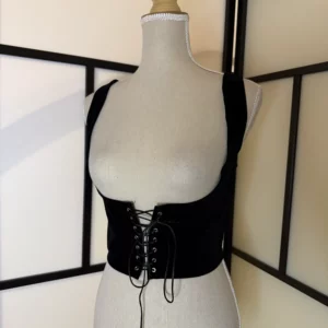 Black Lace-Up Corset Top – Size L – Never Worn