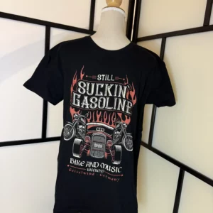 Still Suckin Gasoline Biker T-Shirt – Black – Size L – Used Condition