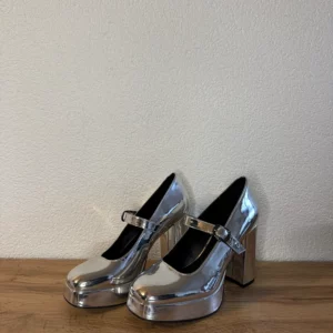 Catwalk Platform Mary Janes – Silver – Size 39 – New