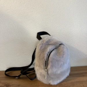 Faux Fur Mini Backpack – Grey – Worn Once