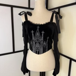 Romwe Gothic Corset Top – Black – XS (Fits Like S) – Never Worn